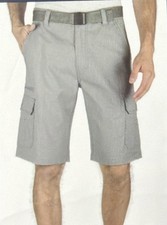 WearFirst Men's Classic Fit Free-Band Cargo Shorts Gray-32 84 
