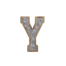 Galvanized Metal and Wood Sign 3D Letter Home Decor - Metal and Wood Monogram...