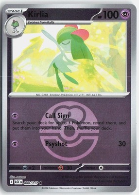 Kirlia (Love Ball) Reverse Holo ME: Ascended Heroes 088/217 LP-NM