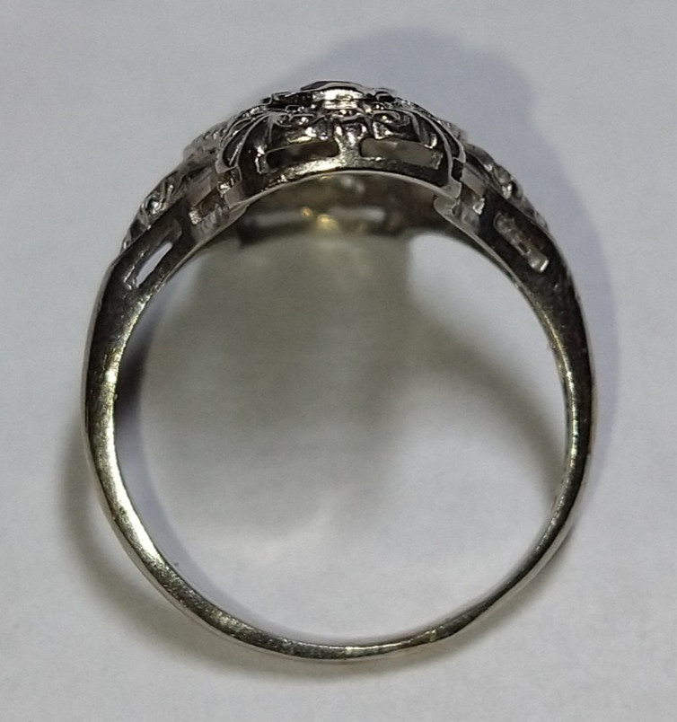 Solid 14k white gold diamond ruby ring 3.3 grams … - image 10