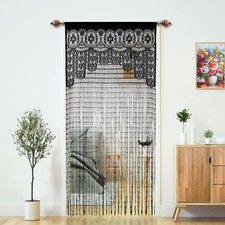 2 Pcs Macrame Lace Door String Curtain for Doorways,Room Divider Doorway Hipp
