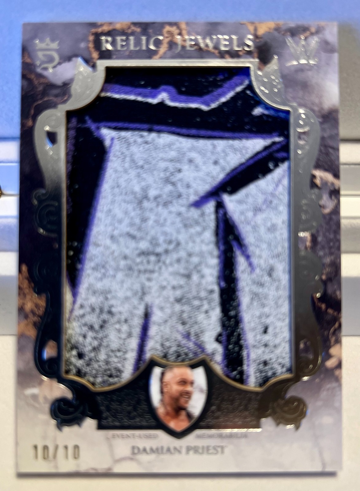 2025 Topps Royalty WWE Damian Priest Relic Jewels Patch 10/10 RJ-14 book end!