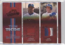 2005 Playoff Absolute Memorabilia Team Tandems Frank Francisco Gabe Kapler a8r