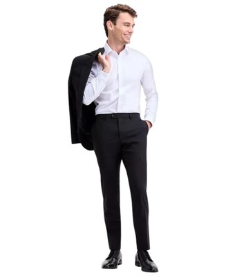 Ted Baker Mens Modern fit Dress Pants 38 / 30 Black Solid Stretch
