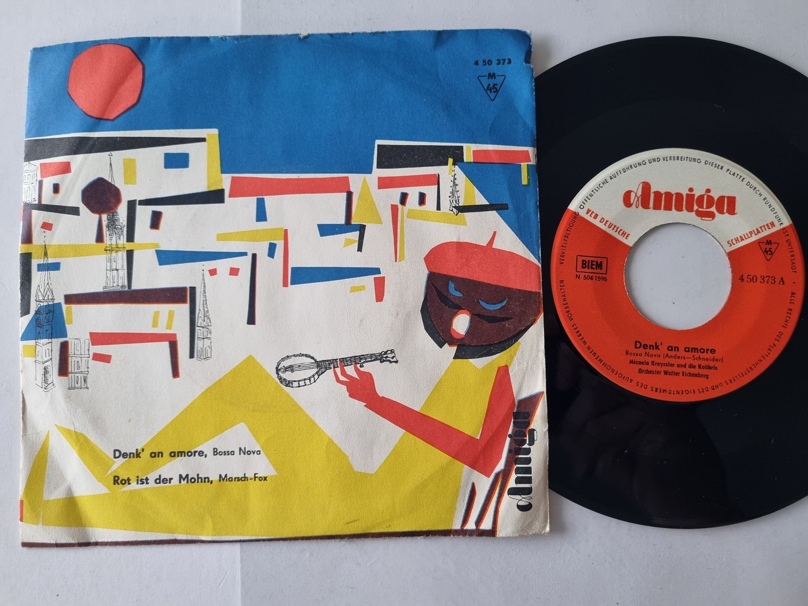 Micaela Kreißler/ Hemmann-Quintett - Denk' an amore/ Rot ist der Mohn 7'' Vinyl