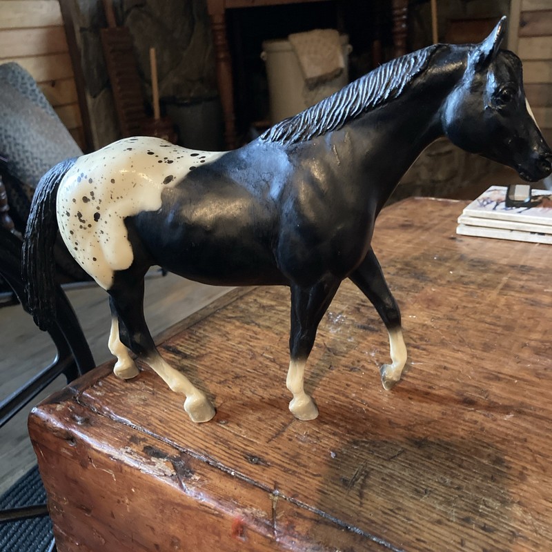 Vintage Traditional Breyer Horse Trotting Appaloosa  Black white W/Blaze Socks