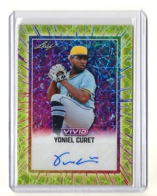 2025 Leaf Vivid Yoniel Curet YELLOW LASER RC #120 TRUE 1/1 TAMPA BAY RAYS