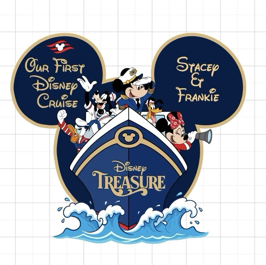 Calcomanía imán cabeza de Mickey personalizada Disney Cruise con personajes primer crucero