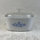 CorningWare Cornflower Casserole Dish 3 Quart P-3-B Pyrex Lid Vintage Oven