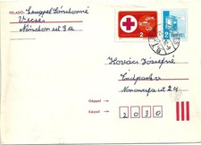 0487 Hungary Red Cross Health Medics Addressed Mixed Franking