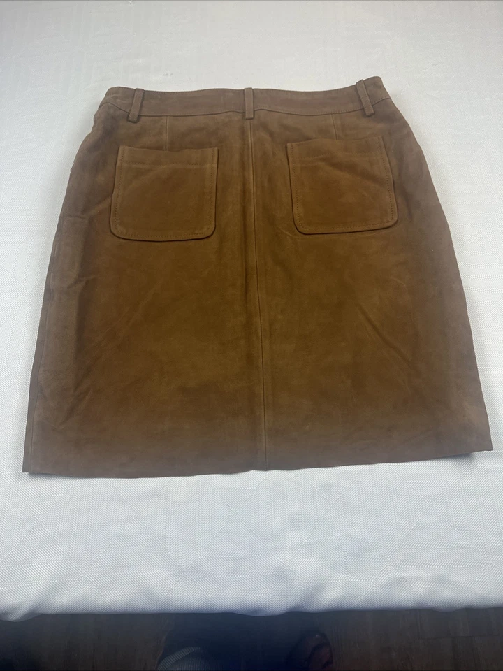 Lucky Brand 100% замша спереди Snap с ремнем петля желтовато-коричневый размер 4 юбка  - Изображение 4 из 4