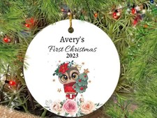 Baby's First Christmas Ornament, My First Christmas Ornament, Personalized Ba...