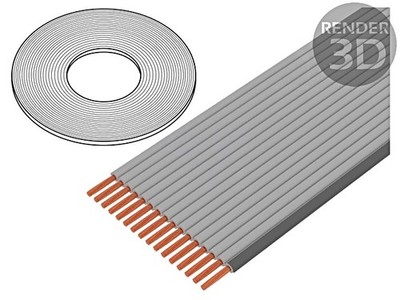 3754/68 (100FT) Leitungen: Flachband 0635mm Line Cu ungeschirmt grau 305m 3M