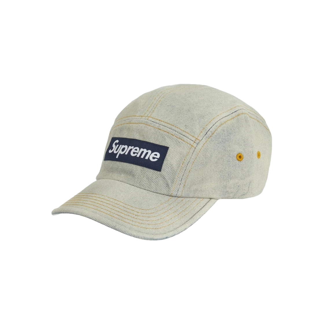 Casquette de camp Supreme Denim Dirty Indigo   23SS