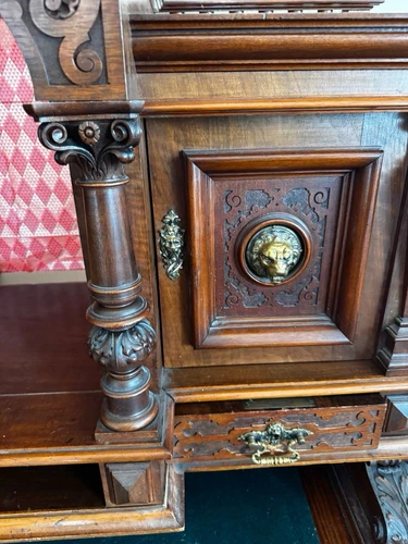 Antiker Schreibtisch mit Aufsatz Historismus Gründerzeit Tisch - Bild 4 von 6