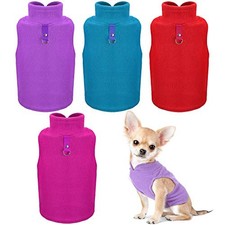 4 Pieces Fleece Dog Sweater Polyester Warmer Vest XL Purple, Blue, Rose, Red