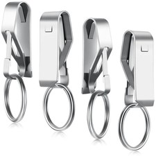 4 Pieces Belt Key Clip Key Holder Security Metal Keychain Clip Ring for Men H...