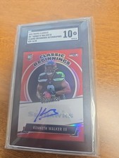 2022 Panini Classics - Classic Beginnings Kenneth Walker III Red /25 (RC) SGC 10