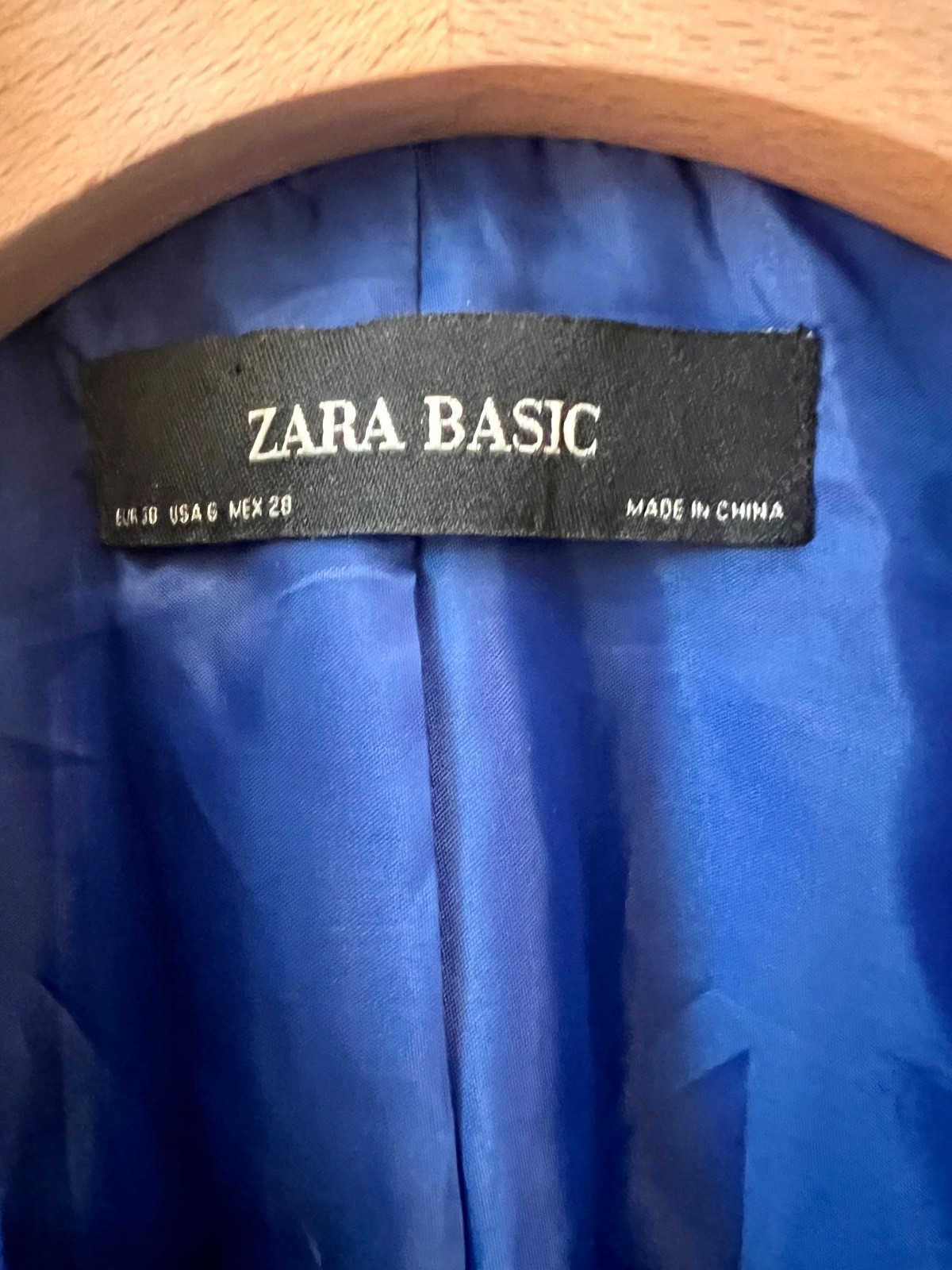 Zara Basic Bright Electric Blue Fitted Blazer W/ … - image 2