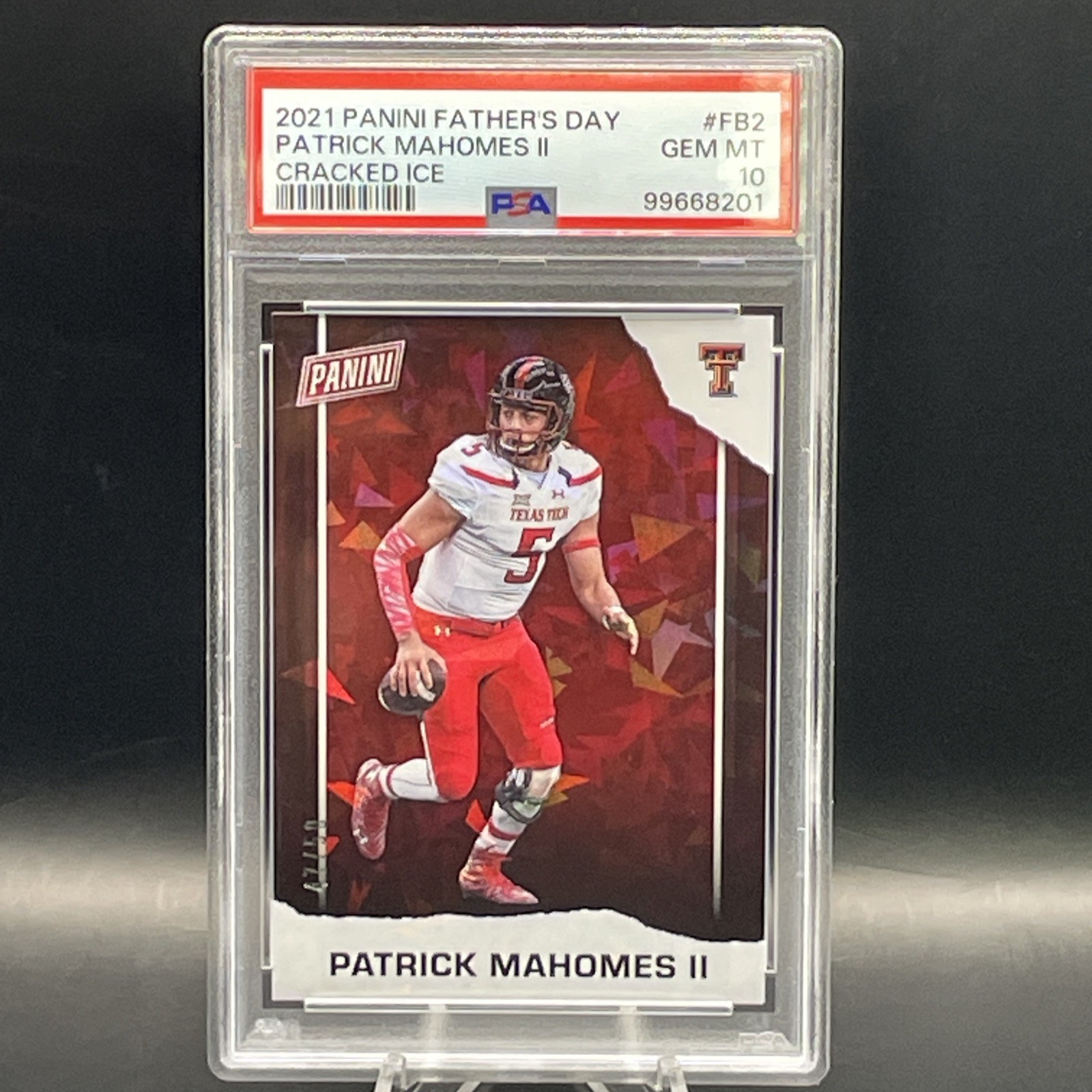 2021 Panini Father's Day Cracked Ice #FB2 Patrick Mahomes II /50 PSA 10 Chiefs