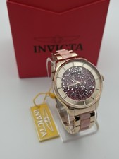 Invicta Women's Watch Angel Pink Crystal and Rose Gold Tone Dial Bracelet 24663