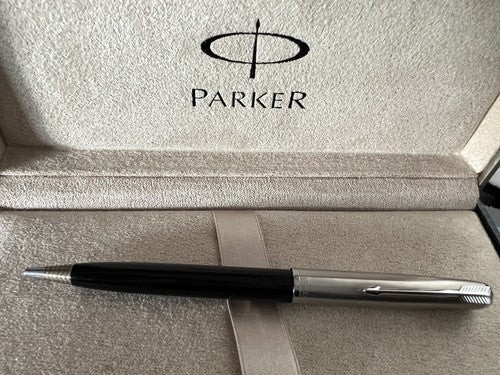 Parker 51 Crayon Mécanique Bijou Noir Chrome Conique Crayon Vintage - Photo 2 sur 9