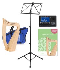 Arpa Celtica in Legno Frassino 12 Corde in Nylon Set Borsa Chiavi Tuner Leggio