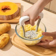 2 Pcs Manual Potato Masher Ricer Kitchen Tool with Non Slip Handle for Fruit Veg