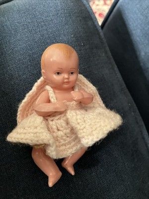 Schildkrot Puppe - Schildkröte Mark Celluloid 8,5 cm mit Handarbeit Outfit