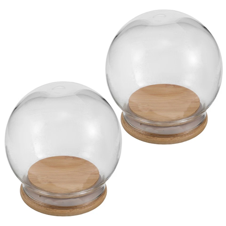  2 Stück durchsichtige Glasglocken – Ewige Blumenglocke mit Sockel – - Bild 2 von 4