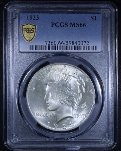 1923 Peace Dollar - $1 PCGS MS66 - Nice Surfaces - PCGS Gold Shield