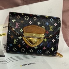 Louis Vuitton Murakami Portefueille Joy Tri Folding Wallet Pink Interior Women's