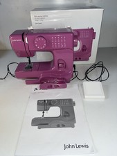 John Lewis JL Mini Sewing Machine Plum Pink VGC Used Once Original  Box