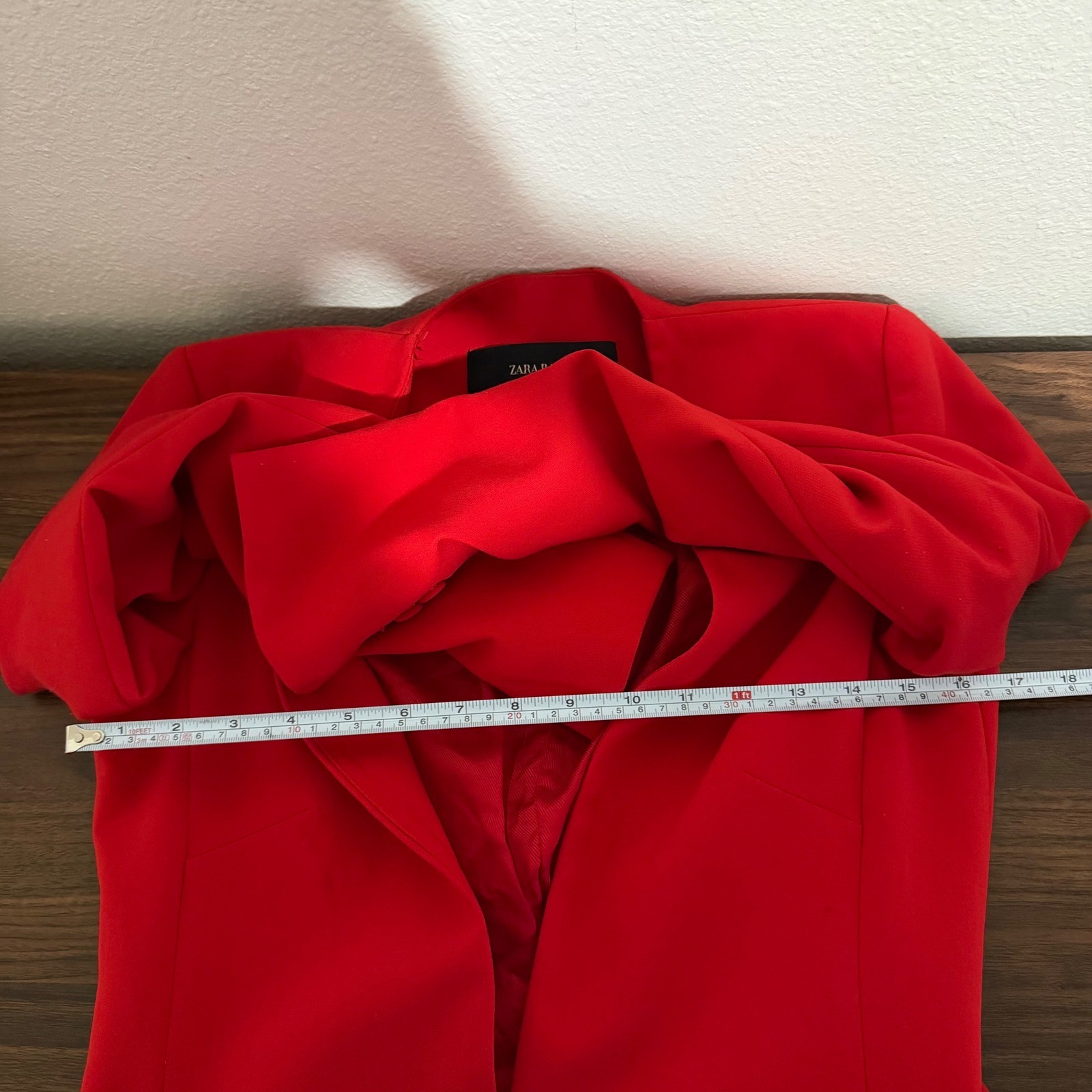 Zara Basic Red Clasp Front Blazer Jacket Womens S - image 3