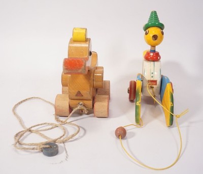 Haba + Walter Holz Drag Set: 2 Piece Antique Wooden Animals