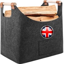 Log Basket/Fire Wood Storage Fireplace Kindling Box Old Apple Crate Firewood Bag