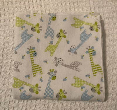 Flannel Baby Boy Receiving Blanket|Giraffe Baby Blanket