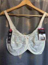 Lilyette 38D Minimizer Comfort Lace Underwire Bra Women  s Pearl NWT