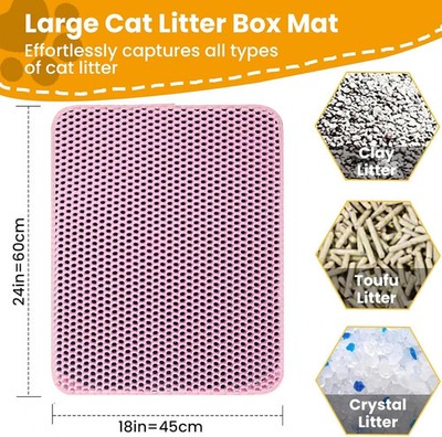Cat Litter Mat Waterproof Honeycomb Double Layer Trapping Easy Clean