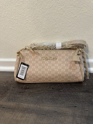 Bebe Beige Tan Logo Crossbody Shoulder Bag New
