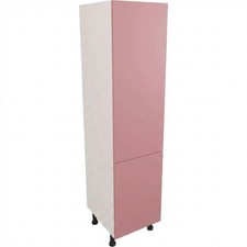 Fully Assembled 500mm Kitchen Tall Larder Unit With Matt Pink Doors