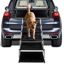 Extra Wide Stairs for Car - Foldable Dog Ramps for Large Dogs With Non-Slip S...