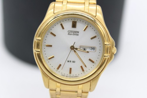F Boxed Citizen ECO-Drive WR50 Day/Date E100 Gents Quarts Wristwatch Working - Picture 8 of 17