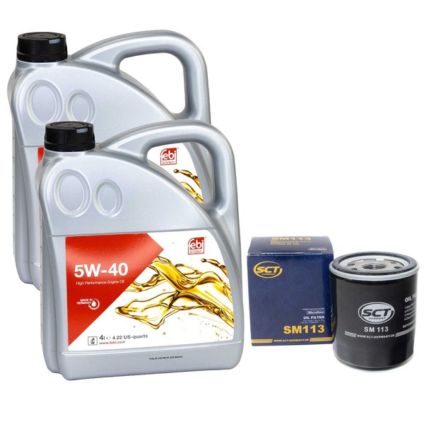 MotoröL Set MotoröL Febi Sae 5W-40 8 Liter + ÖLfilter FüR Citroen Jumper Peugeot-image