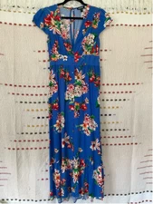 Express Floral Maxi Dress Blue Size Unspecified