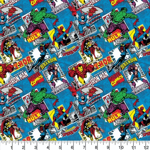13020874 - Marvel Comic Burst - 100% cotton print fabric - Blue - Picture 4 of 4