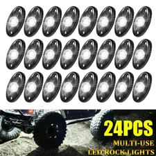 24X White LED Rock Light Pods Underbody Glow Lamp Offroad SUV Pickup Truck UTV
