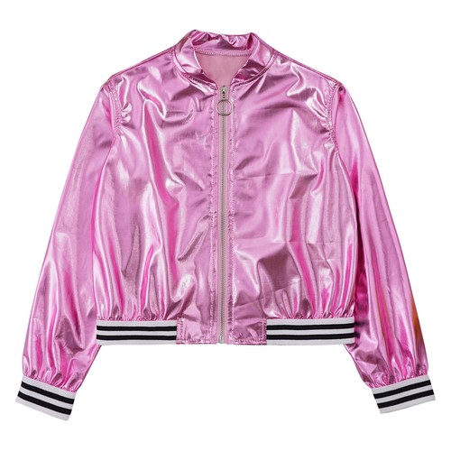 Kids Girls Hoodie Cloth Hooded Closure Jacket Cropped Outwear Zipper T-shirt - Picture 57 of 79