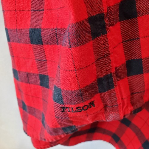 CC Filson Shirt Men's XL Red Plaid Heavy Duty Flannel Button Down - 第 12/12 張圖片