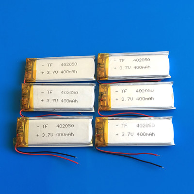 6 pcs 3.7V 400mAh 402050 LiPo Polymer Rechargeable Battery For MP3 Headphone GPS